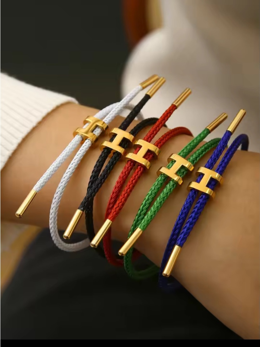 H buckle Hermes look fashionable rope bracelet